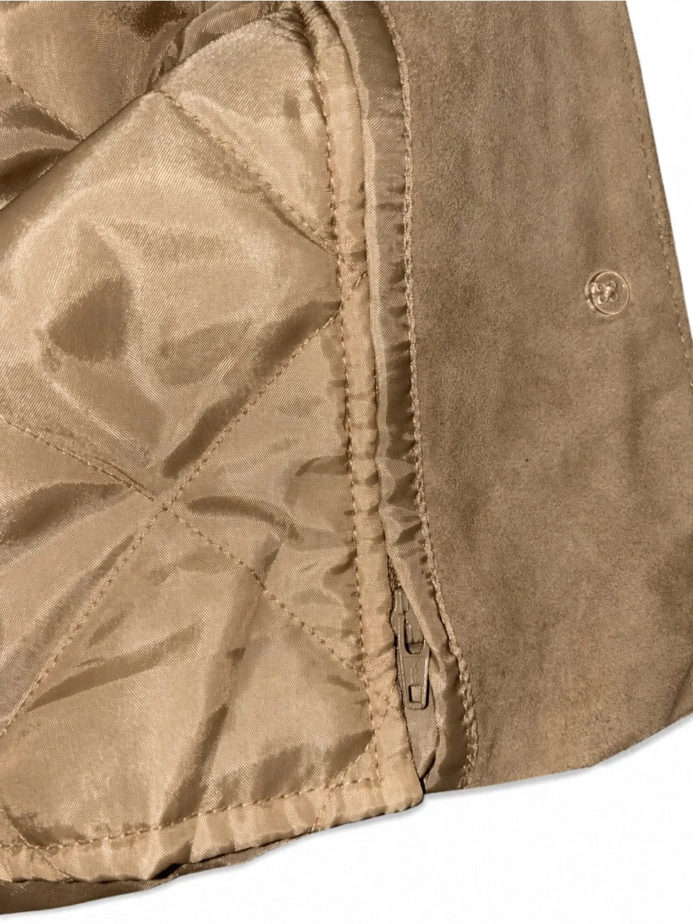 ECRU Women’s Suede Jacket XL Removable Quilted Zip-Out Lining Button Down